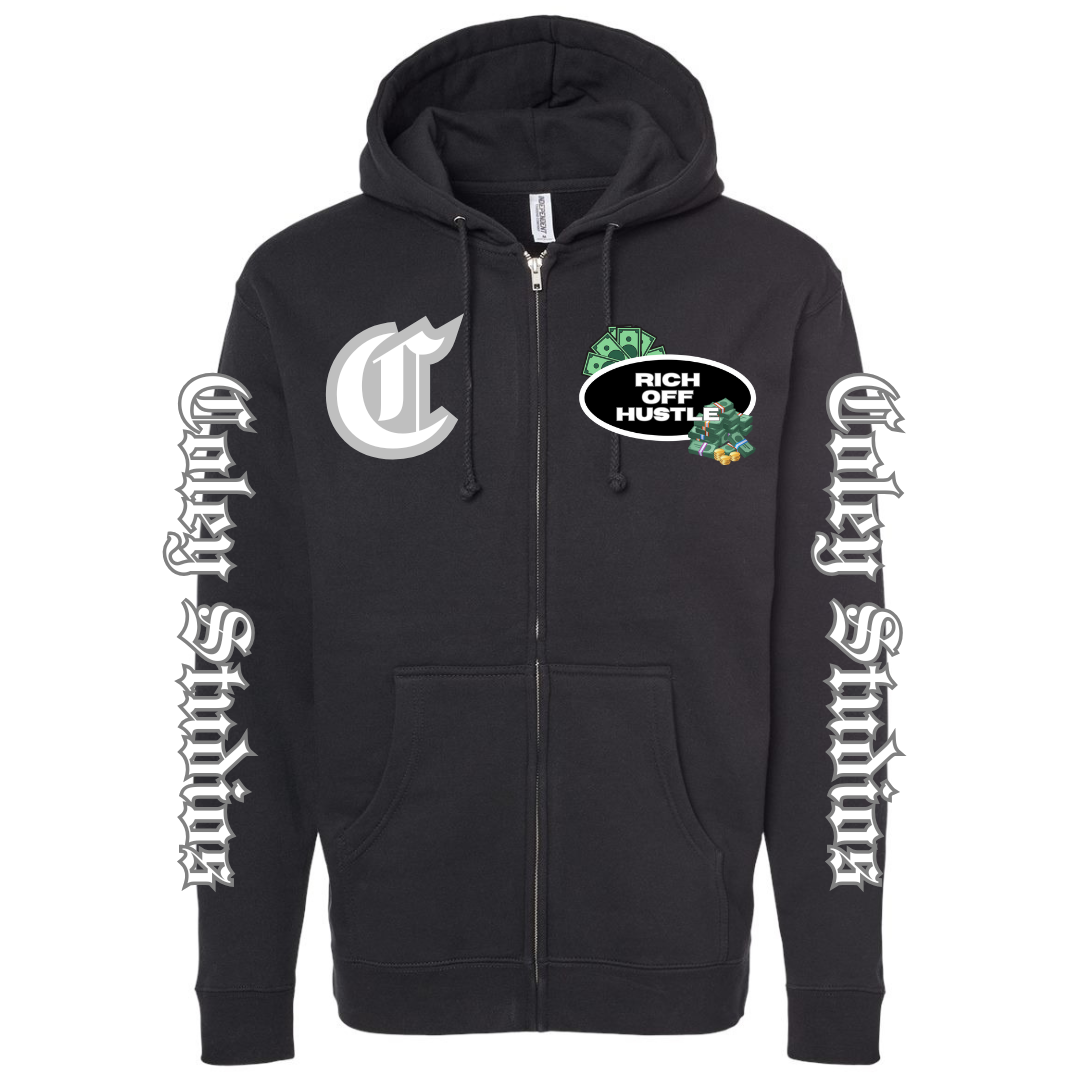 Rich Off Hustle Zip-Up Hoodie