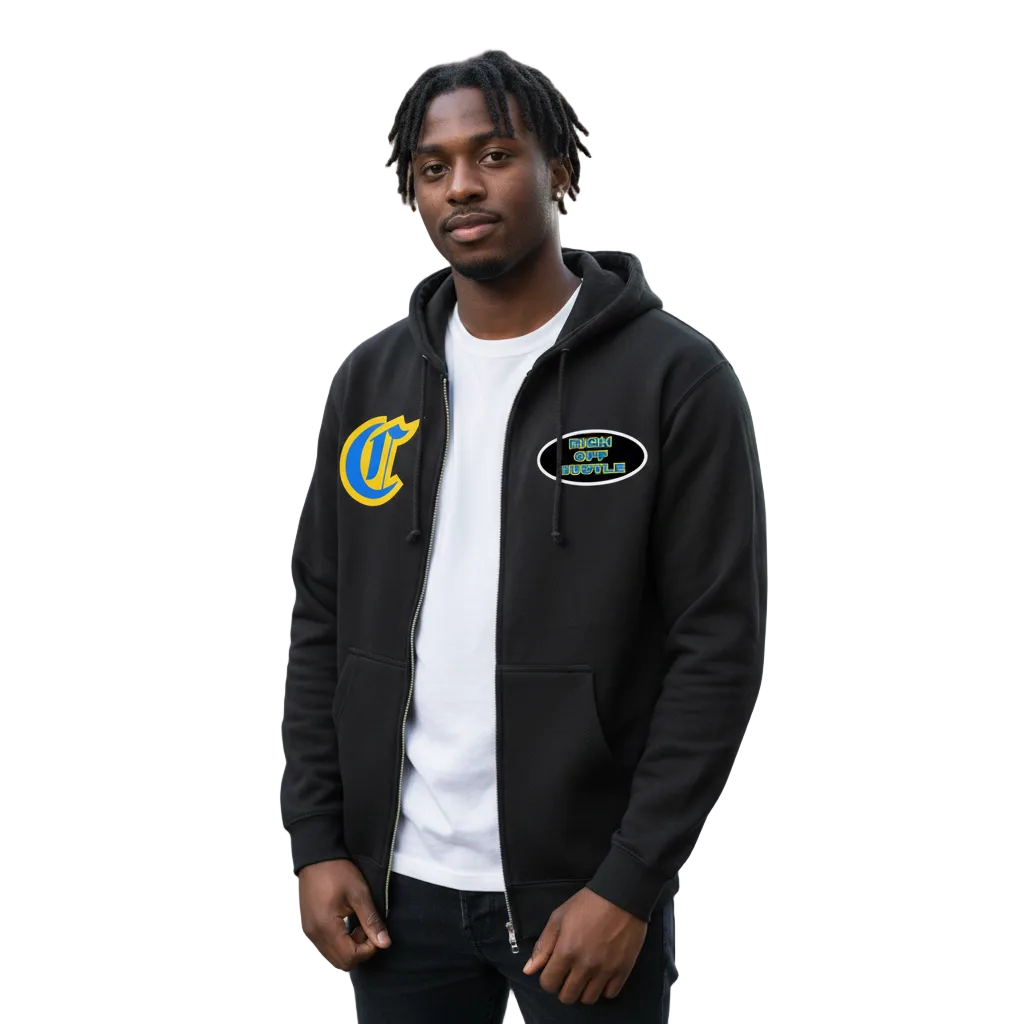 Rich Off Hustle Zip-Up Hoodie (Gamma Blue Edition)