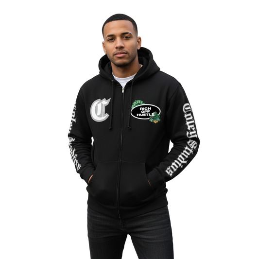 Rich Off Hustle Zip-Up Hoodie